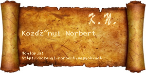 Kozányi Norbert névjegykártya